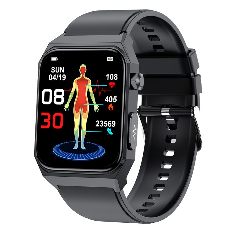 E530 Bloedglucose Smartwatch ECG PPG IP68 Waterdicht - Hartslag & Bloeddruk Monitor - Lange Batterijduur