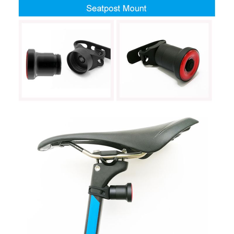 XLite100 Intelligente Fiets Achterlicht USB Slimme Fietsrem COB LED Veiligheid voor Woon-werkverkeer Trail Fietsen