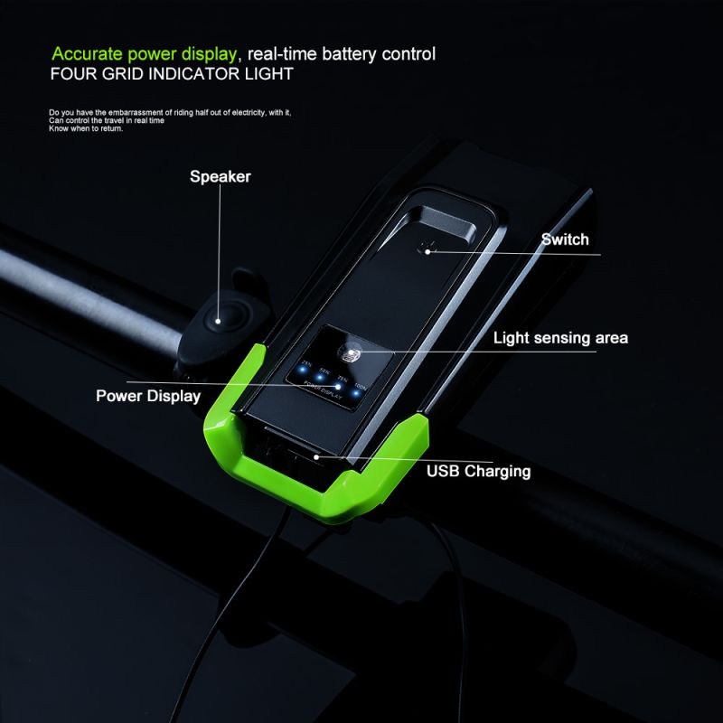 Fietsverlichting 2x T6 2400 Lumen USB oplaadbaar LED zes lichtmodi slimme modus zichtbaarheid fietslicht voorkant