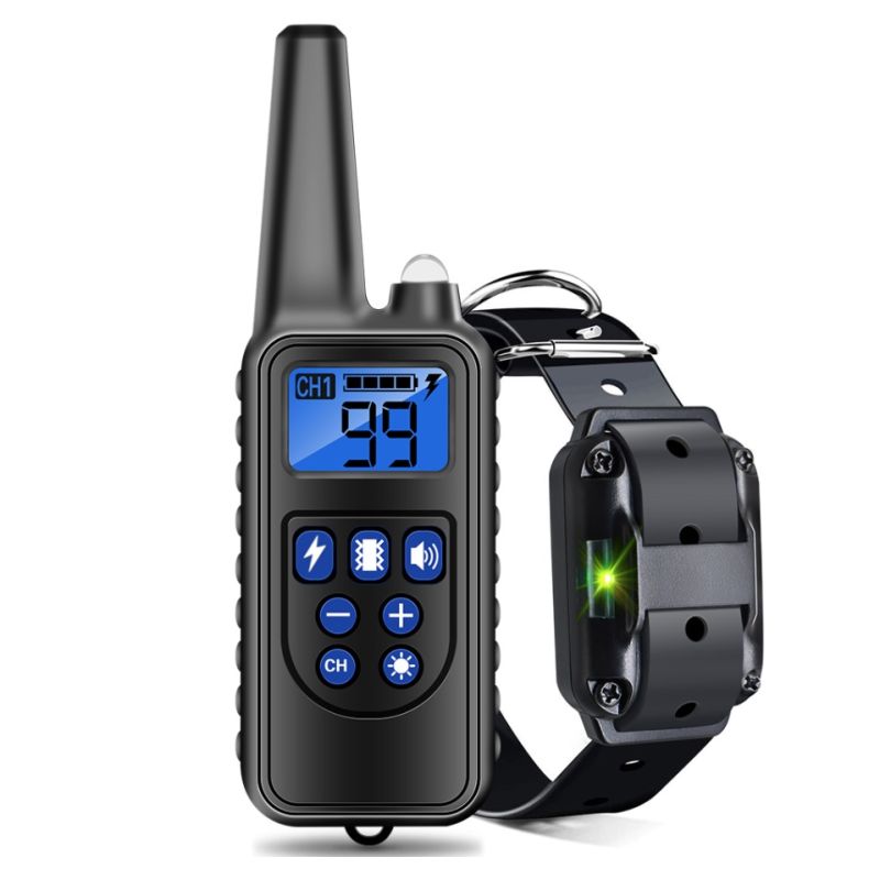 Nieuwe IP7 waterdichte 800m hondentrainingshalsband met verstelbare niveaus voor effectieve gehoorzaamheidstraining