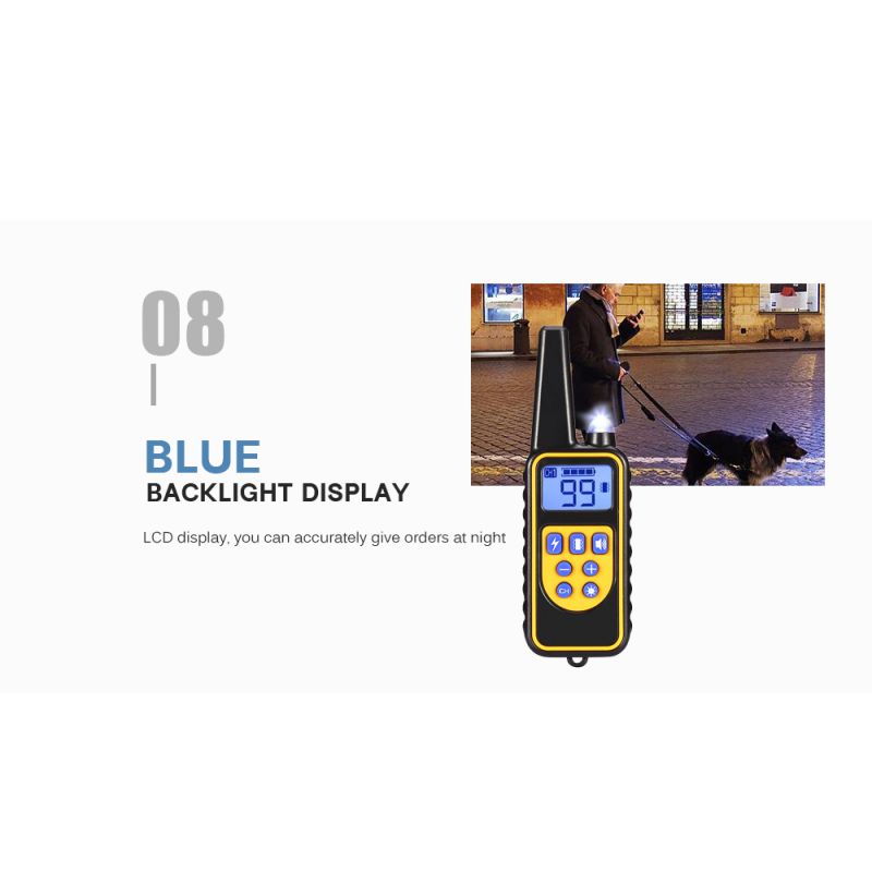 800m Elektrische Waterdichte Hondentrainingshalsband met Afstandsbediening en Verstelbare Trillingsniveaus