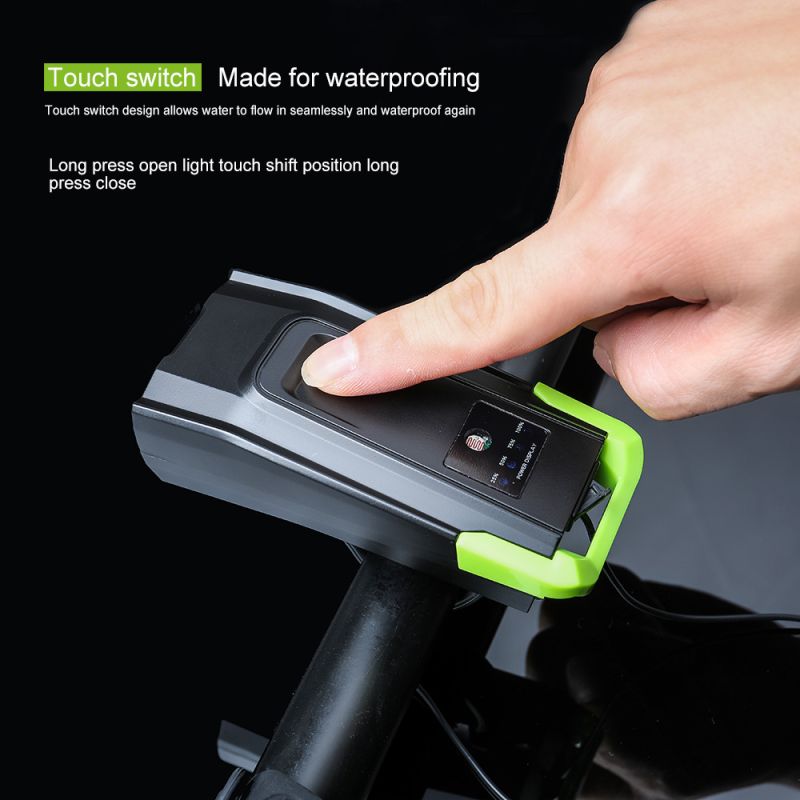 Fietsverlichting 2x T6 2400 Lumen USB oplaadbaar LED zes lichtmodi slimme modus zichtbaarheid fietslicht voorkant