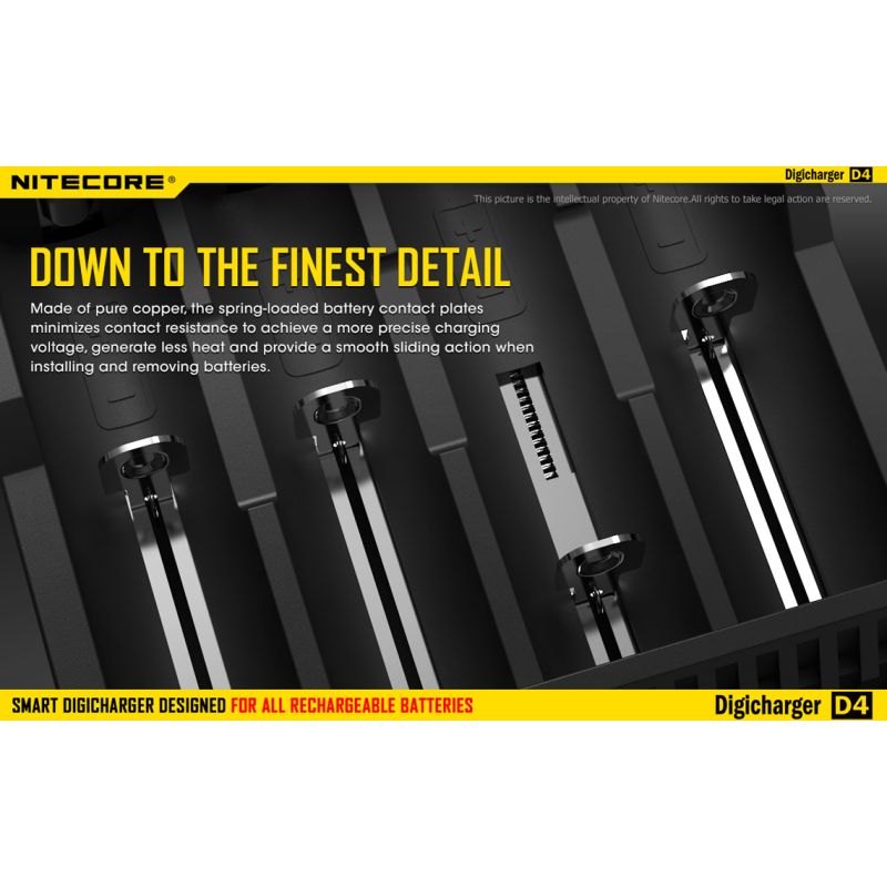 Nitecore D4 Digicharger veelzijdige intelligente oplader met LCD scherm voor Li-ion 18650 en Ni-MH batterijen