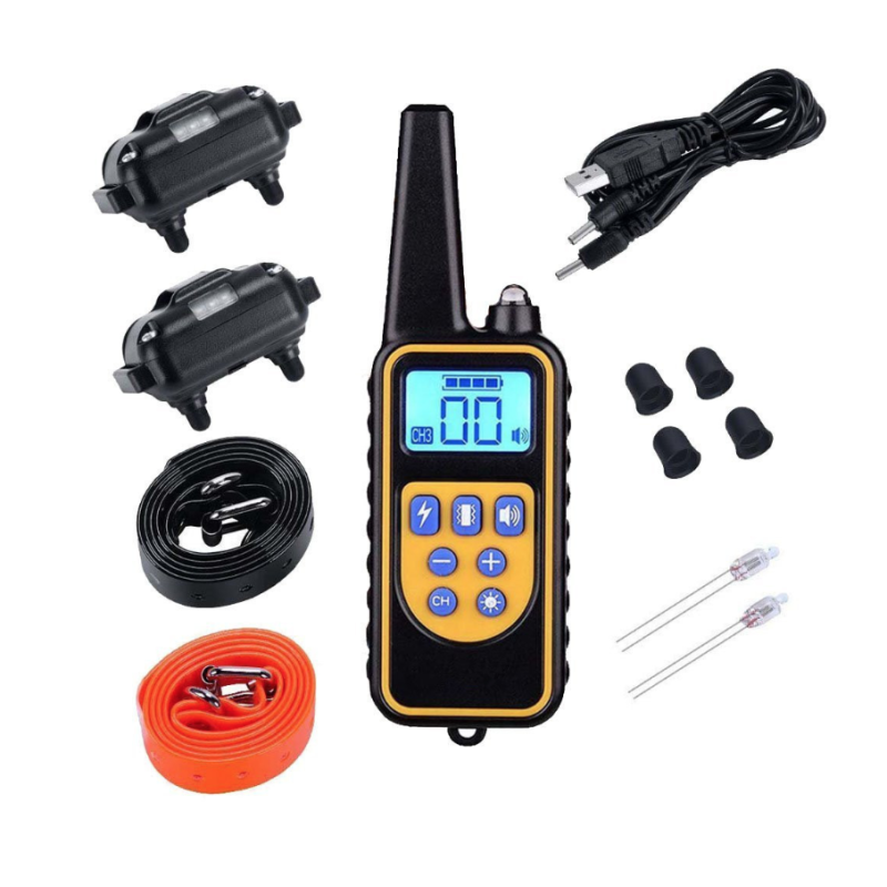 800m Elektrische Waterdichte Hondentrainingshalsband met Afstandsbediening en Verstelbare Trillingsniveaus