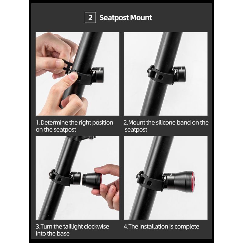 ROCKBROS Q5 Fiets Smart Light met Automatische Remdetectie IPx6 Waterdicht Veiligheid Voor Fietsers