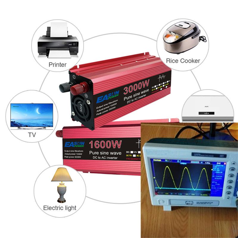 Zuivere Sinus Omvormer 3000W Energieoplossing Lichtgewicht Aluminium-Magnesiumlegering Zuivere Sinusgolf Technologie