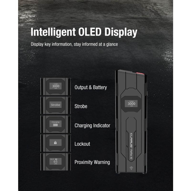 Klarus X2 Ultracompacte EDC zaklamp, 3000 lumen, USB-C oplaadbaar, handpalmformaat, krachtig, superhelder!