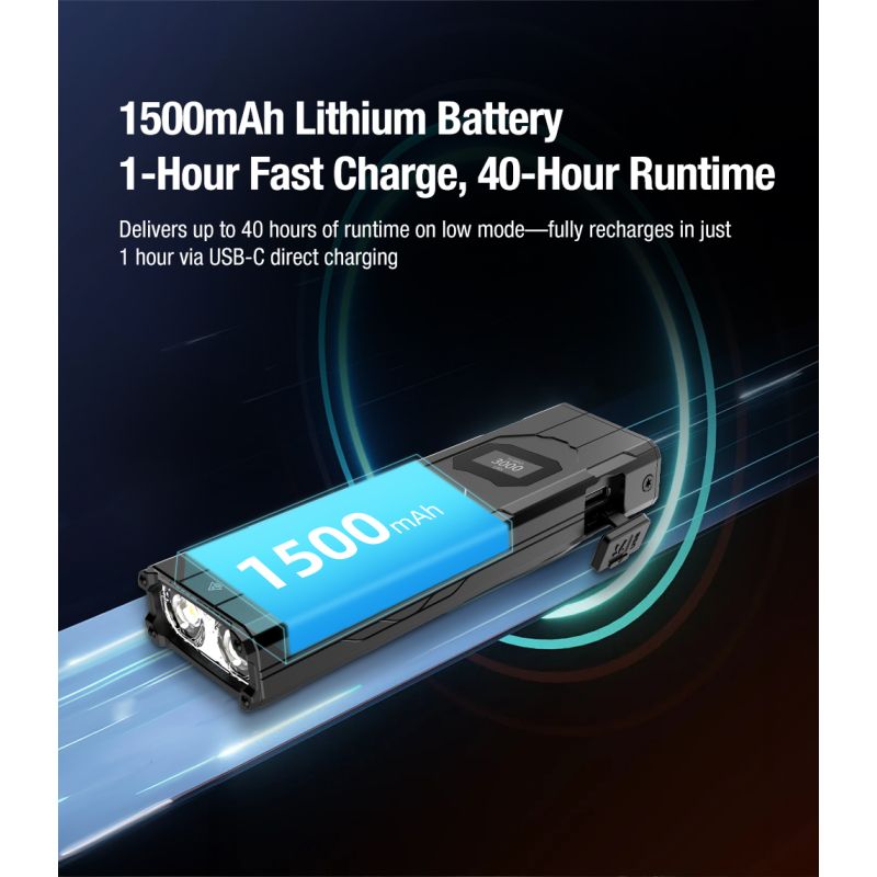 Klarus X2 Ultracompacte EDC zaklamp, 3000 lumen, USB-C oplaadbaar, handpalmformaat, krachtig, superhelder!