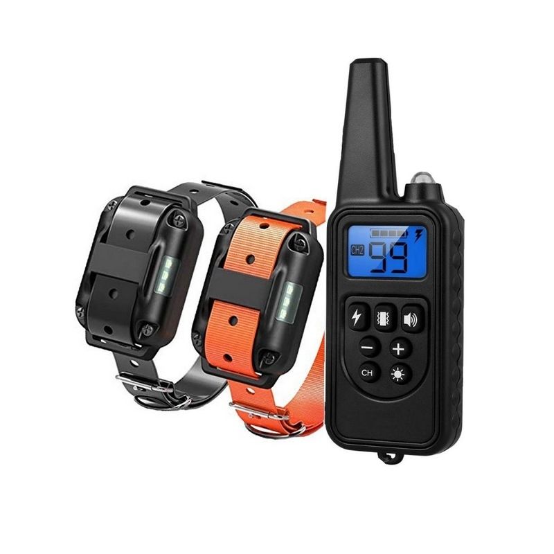 Ontdek de 800m elektrische hondentrainingshalsband waterdicht met LCD-scherm en verstelbare trainingsniveaus