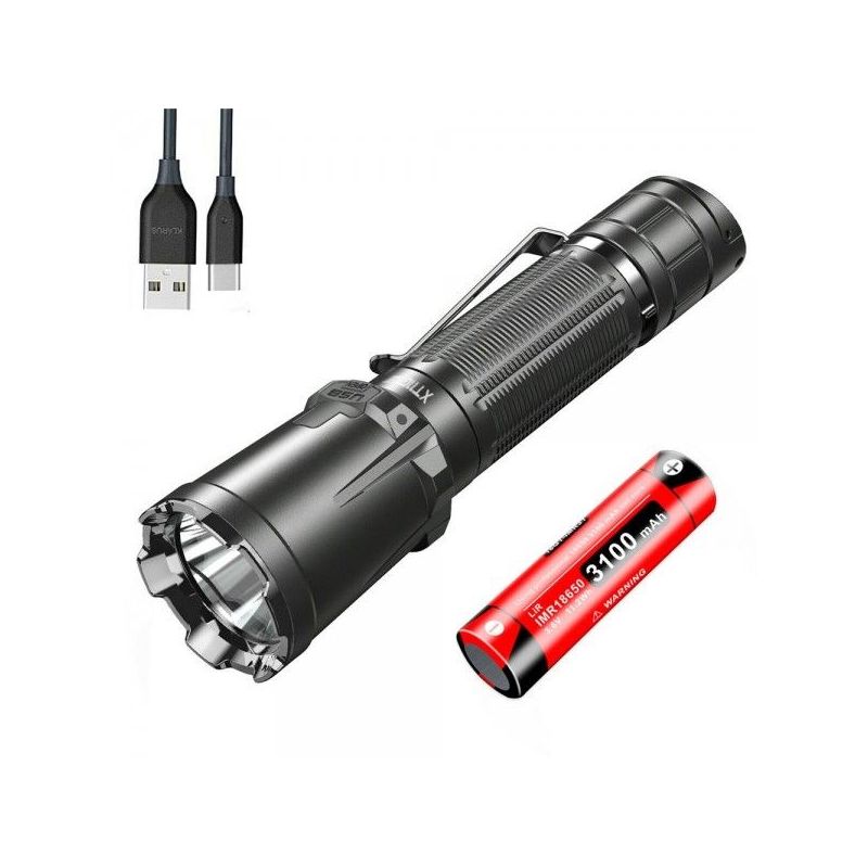 Klarus XT11GT PRO V2.0 zaklamp 3300 lumen USB-C oplaadbaar meerdere helderheidsniveaus buitenverlichting