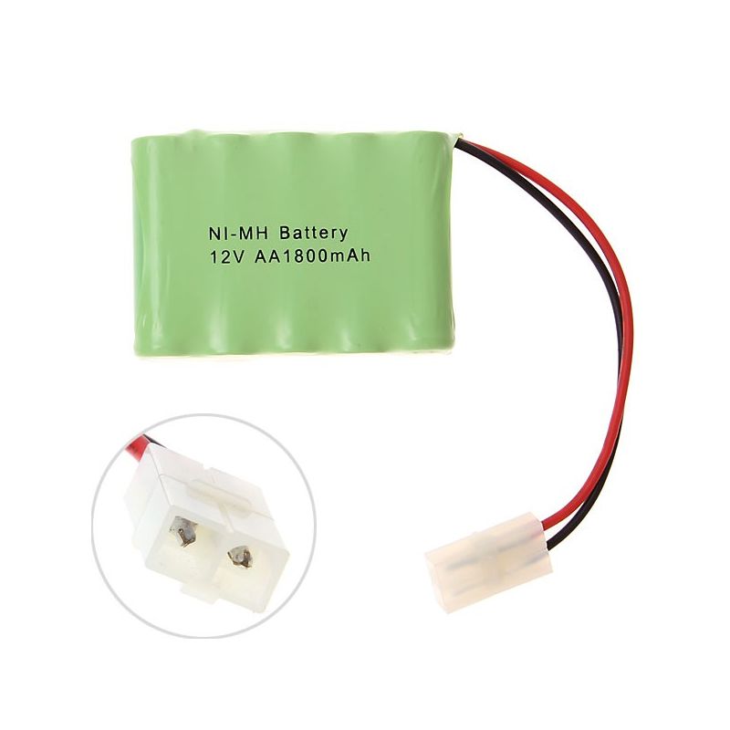 Krachtige NI-MH AA 12V 1800mAh batterij met grote witte stekker - Hoge capaciteit, milieuvriendelijk en betrouwbaar voor speelgoedauto's en meer!