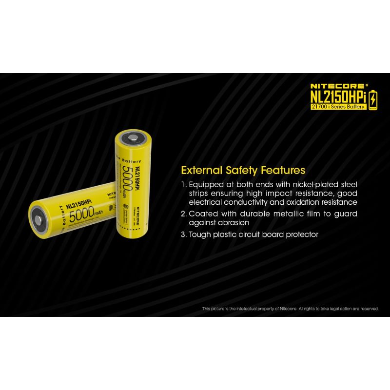 Nitecore NL2150HPi 5000mAh 3.6V 18Wh 21700 Li-ion batterij hoge prestaties voor zaklamp en vape apparaten