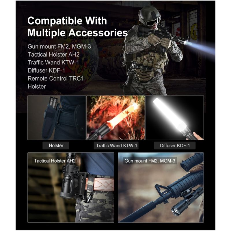 Klarus XT11GT PRO V2.0 zaklamp 3300 lumen USB-C oplaadbaar meerdere helderheidsniveaus buitenverlichting