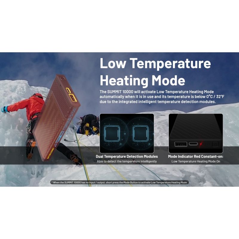Nitecore Summit 10000 Powerbank | -40°C Koudebestendig met Verwarming | QC/PD USB-C | Outdoor Oplader