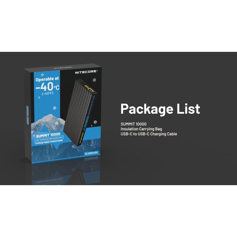 Nitecore Summit 10000 Powerbank | -40°C Koudebestendig met Verwarming | QC/PD USB-C | Outdoor Oplader