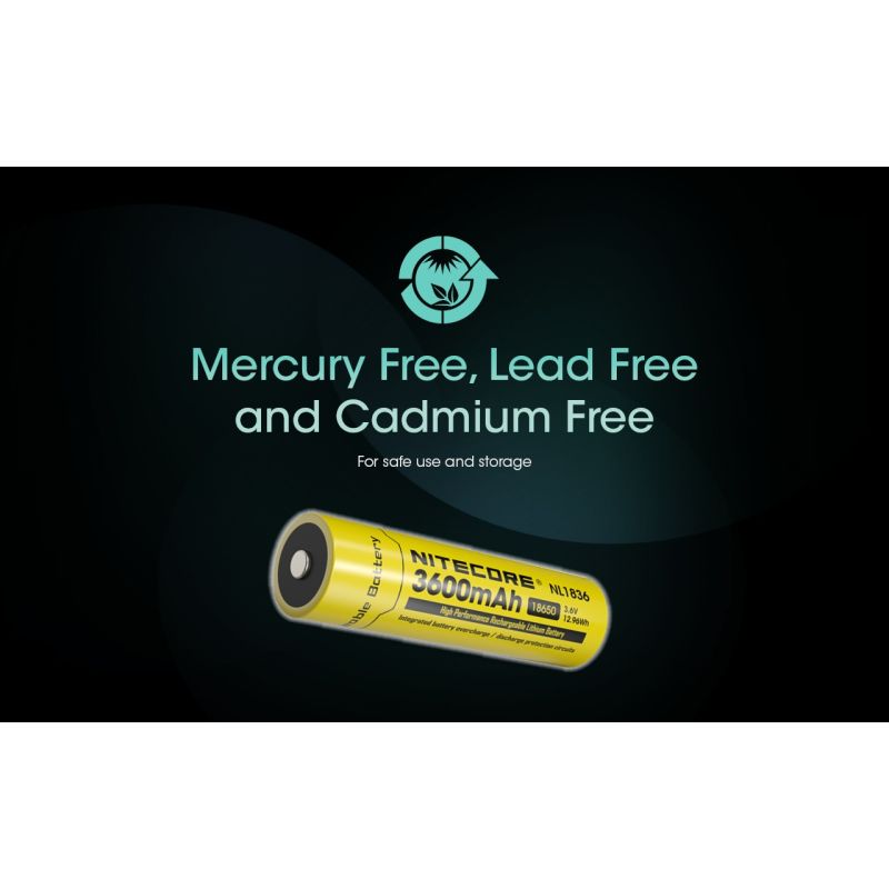 Nitecore 18650 NL1836 3600mAh Li-ion Oplaadbare Batterij: Krachtige Accu voor Zaklampen!