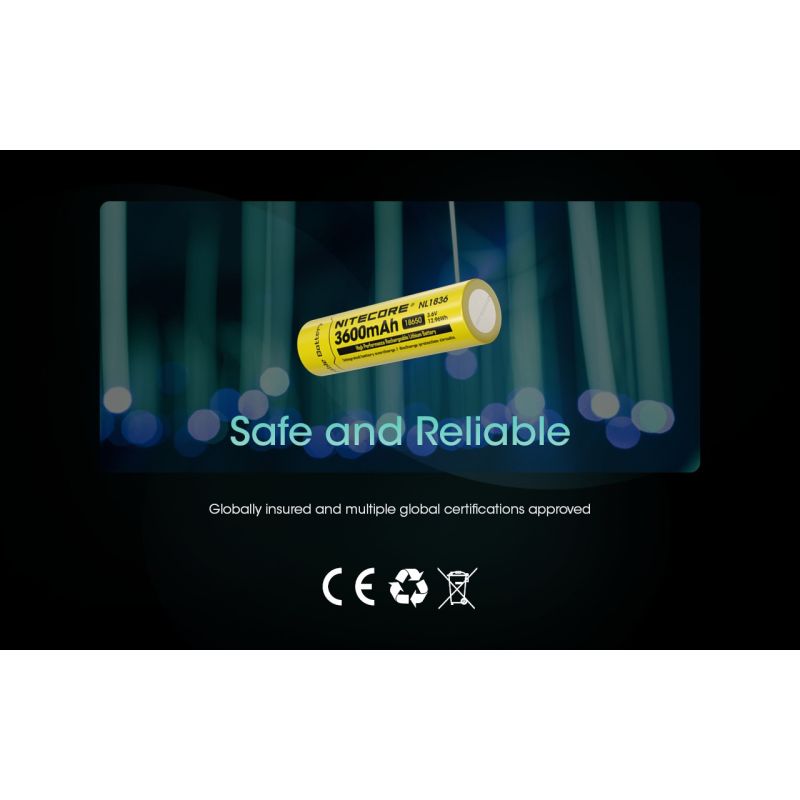 Nitecore 18650 NL1836 3600mAh Li-ion Oplaadbare Batterij: Krachtige Accu voor Zaklampen!
