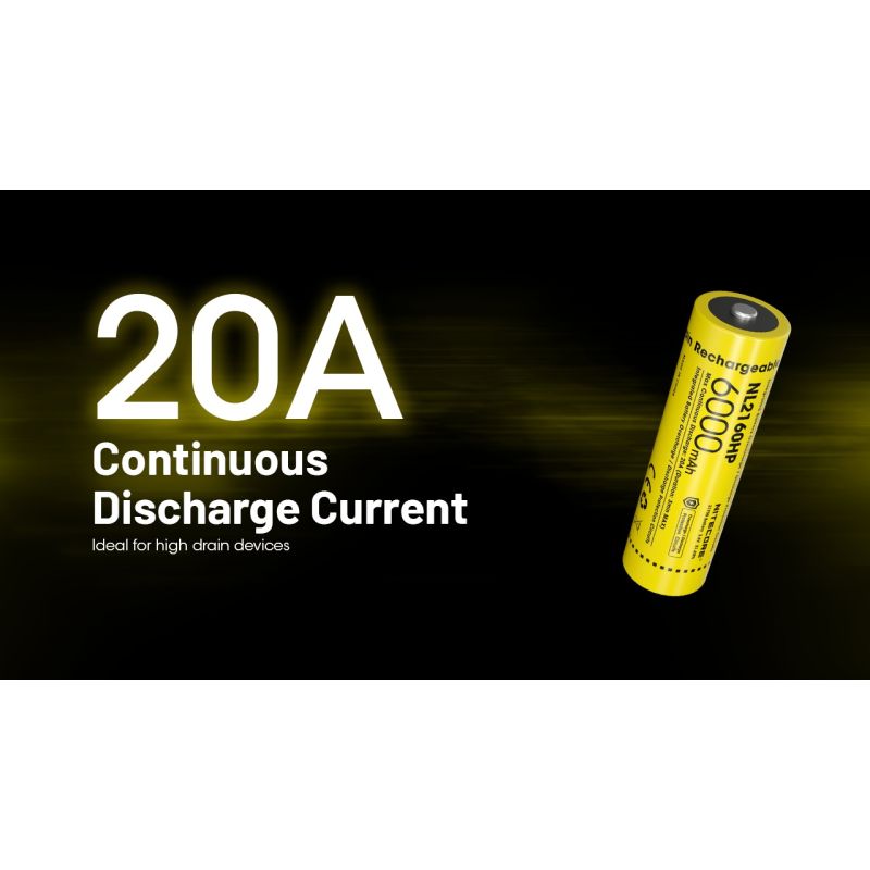 NITECORE NL2160HP 21700 Li-ion batterij 6000mAh USB-C compact lichtgewicht draagbare energiebron voor onderweg