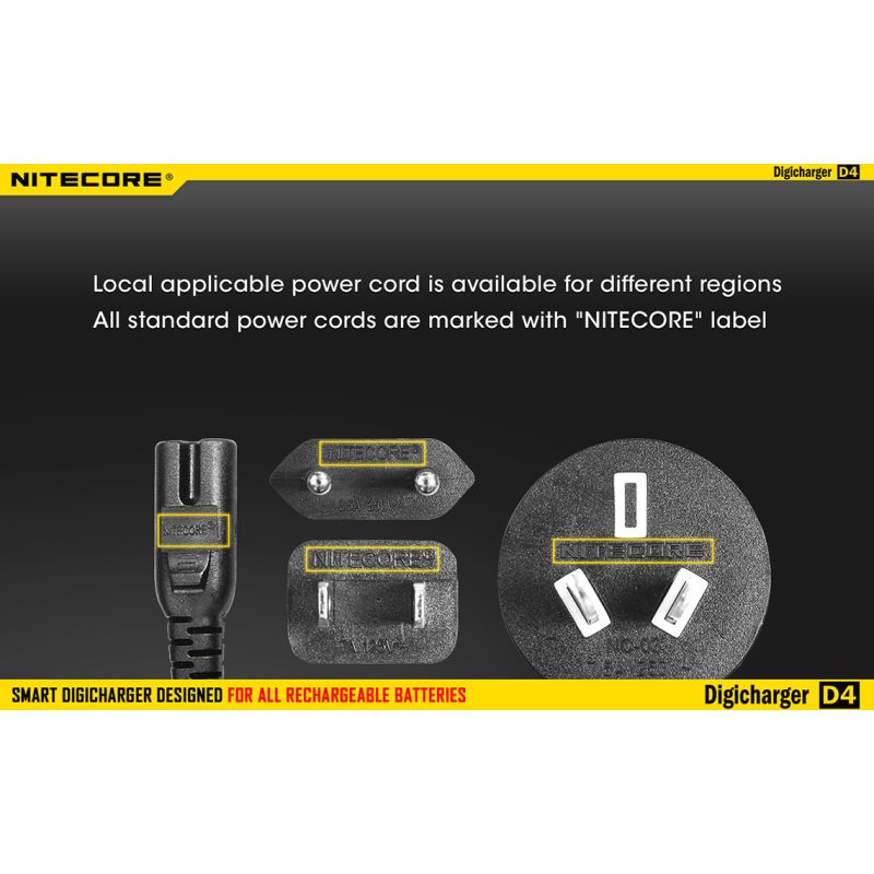 Nitecore D4 Digicharger veelzijdige intelligente oplader met LCD scherm voor Li-ion 18650 en Ni-MH batterijen