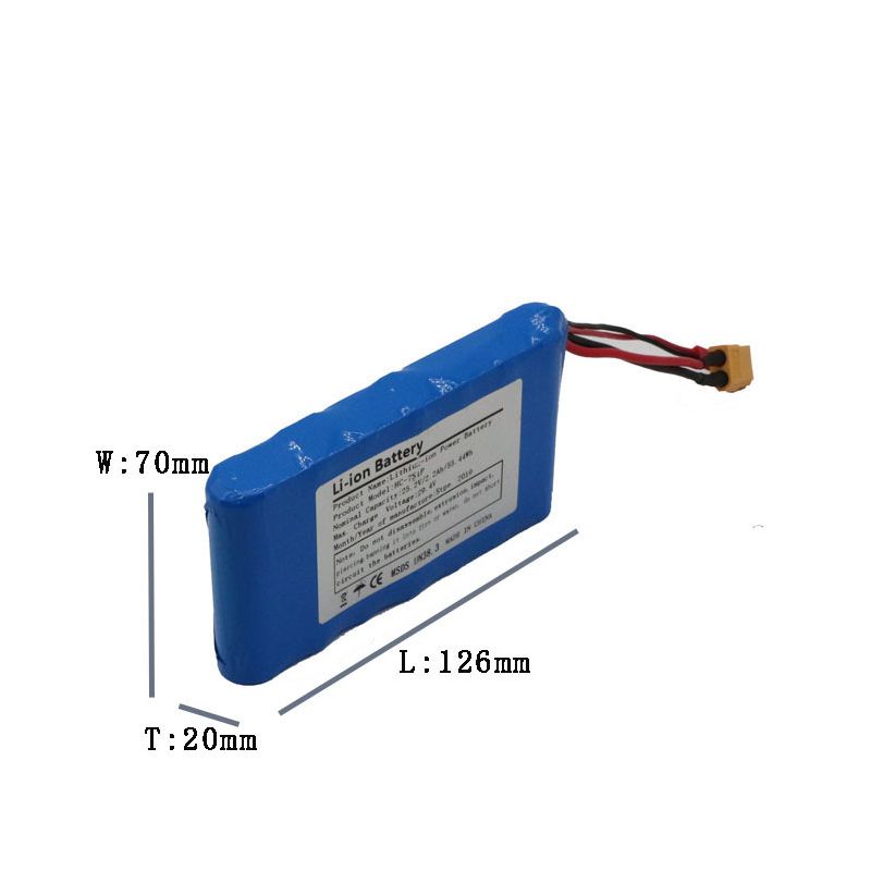 Ontdek duurzame 25.2V 5C Li-Ion batterij voor skateboardaccessoires met draagbare en veilige hoogpresterende batterij