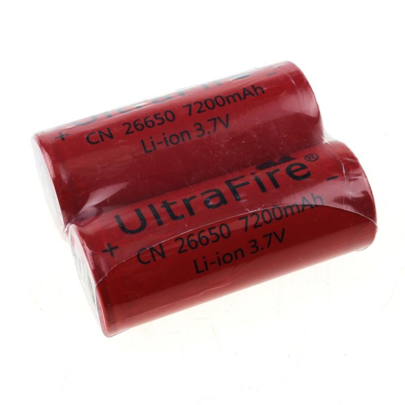 UltraFire CN 26650 3.7V 7200mAh hoge capaciteit oplaadbare li-ion batterij voor gadgets zaklampen en meer