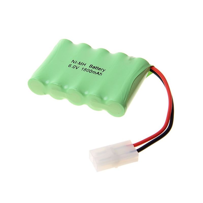 RC 6V 1800mAh AA NI-MH Accu Oplaadbaar Batterij Pak met Grote Witte Stekker, Speelgoedauto Vliegtuig Boot Duurzaam