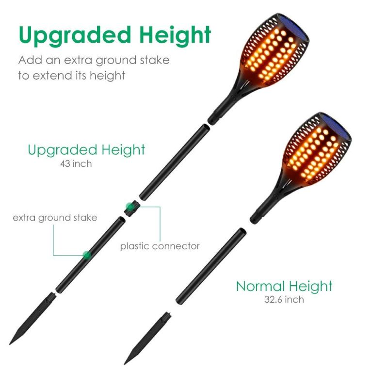Geüpgrade zonne-energie fakkels waterdicht realistisch vlam effect automatisch aan/uit patioverlichting tuin