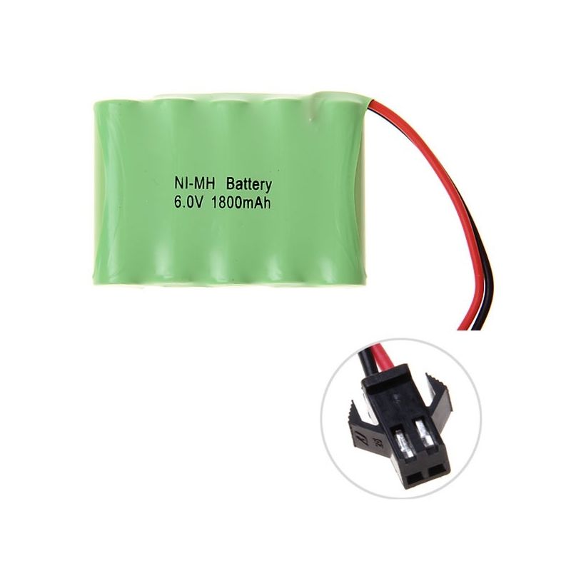 5x AA Ni-MH 1800mAh 6V SM-plug Batterij voor RC, Krachtige, Duurzame Speelgoedauto Batterij