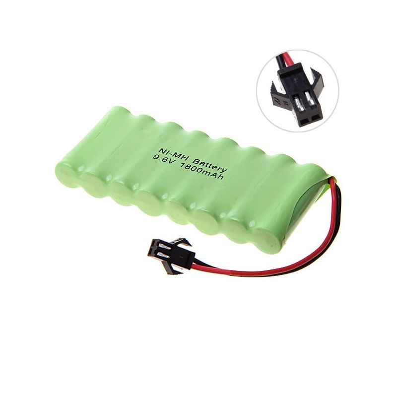 8 Stuks AA Ni-MH 9.6V 1800mAh Oplaadbare Batterij met SM Plug voor RC Speelgoedauto, Hoge Capaciteit Batterij