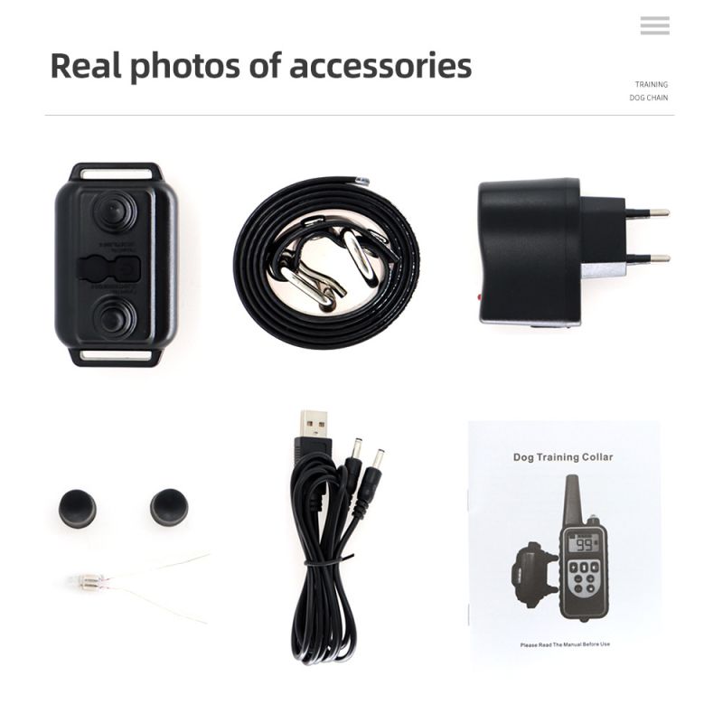 Nieuwe IP7 waterdichte 800m hondentrainingshalsband met verstelbare niveaus voor effectieve gehoorzaamheidstraining