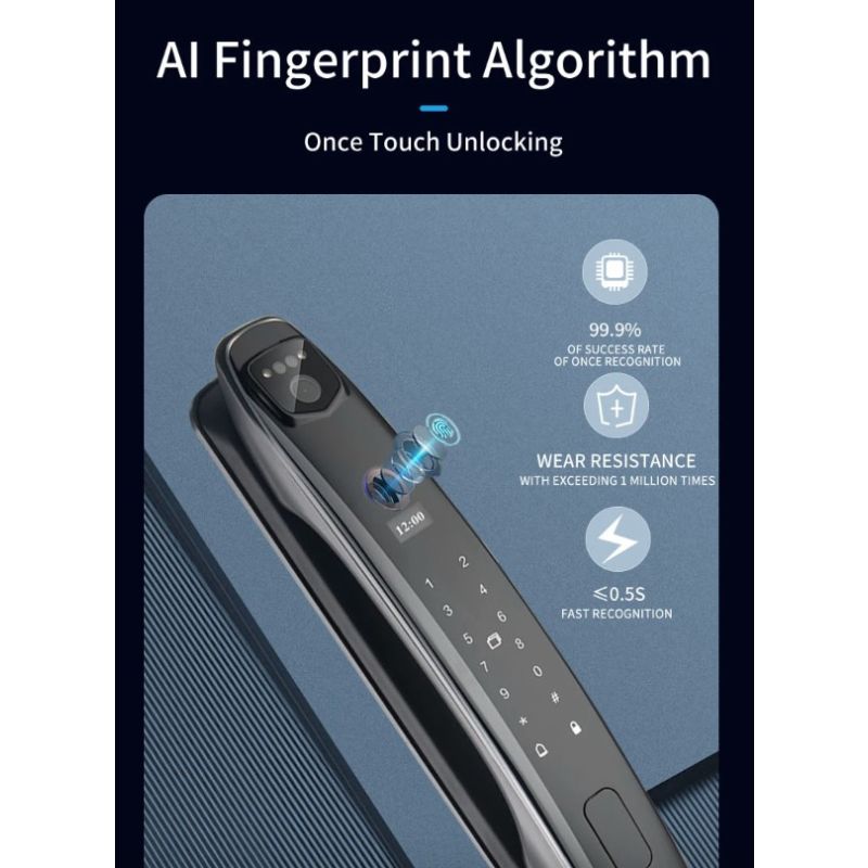 3D Gezichtsslim Deurslot Monitor met Geavanceerde Beveiligingstechnologie Zes Ontgrendelingsmethoden