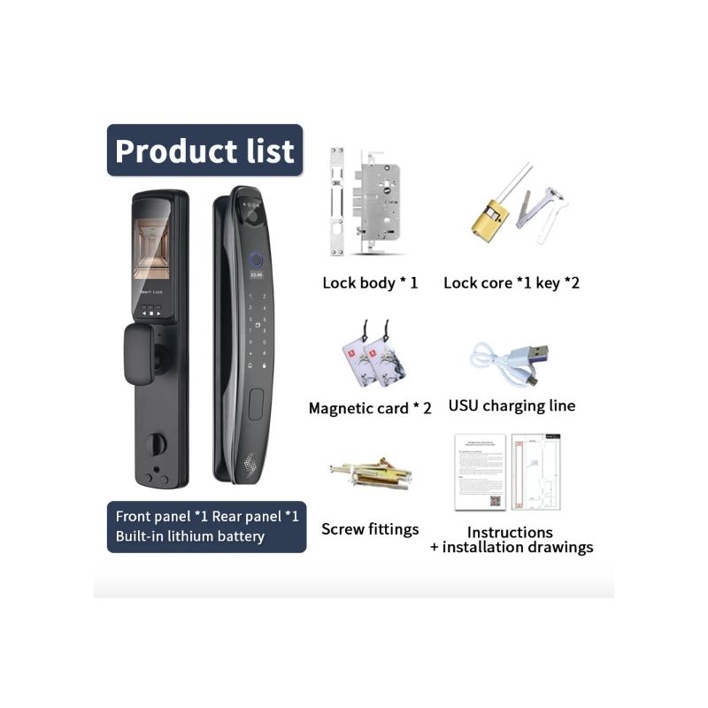 3D Gezichtsslim Deurslot Monitor met Geavanceerde Beveiligingstechnologie Zes Ontgrendelingsmethoden