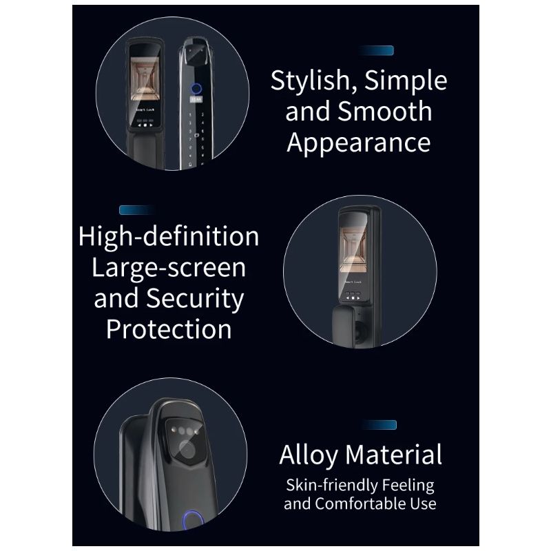 3D Gezichtsslim Deurslot Monitor met Geavanceerde Beveiligingstechnologie Zes Ontgrendelingsmethoden