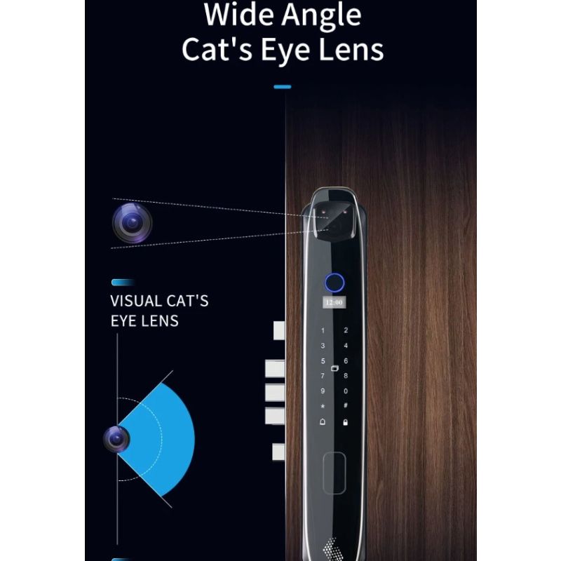 3D Gezichtsslim Deurslot Monitor met Geavanceerde Beveiligingstechnologie Zes Ontgrendelingsmethoden