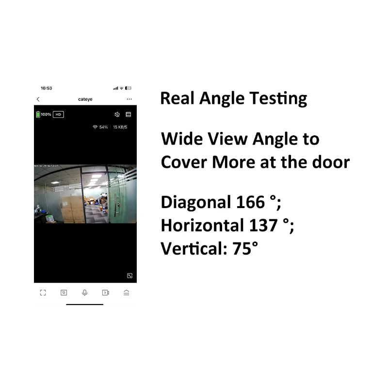 Tuya Smart 1080P WiFi Kijkgaatje Videocamera met PIR Bewegingsmelder en 120 graden kijkhoek voor Huisbeveiliging