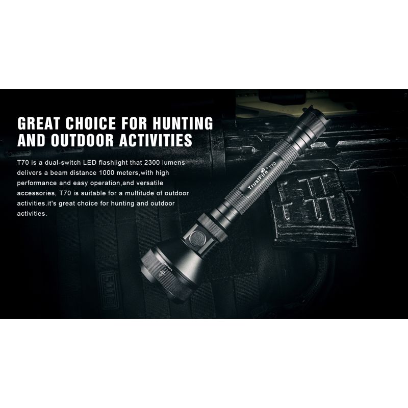 Trustfire T70 Kit XHP35 HI krachtige oplaadbare LED-zaklamp 2300 lumen lange afstandsstraal 1000 meter outdoor avontuur