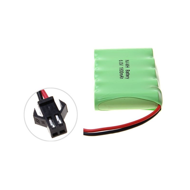5x AA Ni-MH 1800mAh 6V SM-plug Batterij voor RC, Krachtige, Duurzame Speelgoedauto Batterij