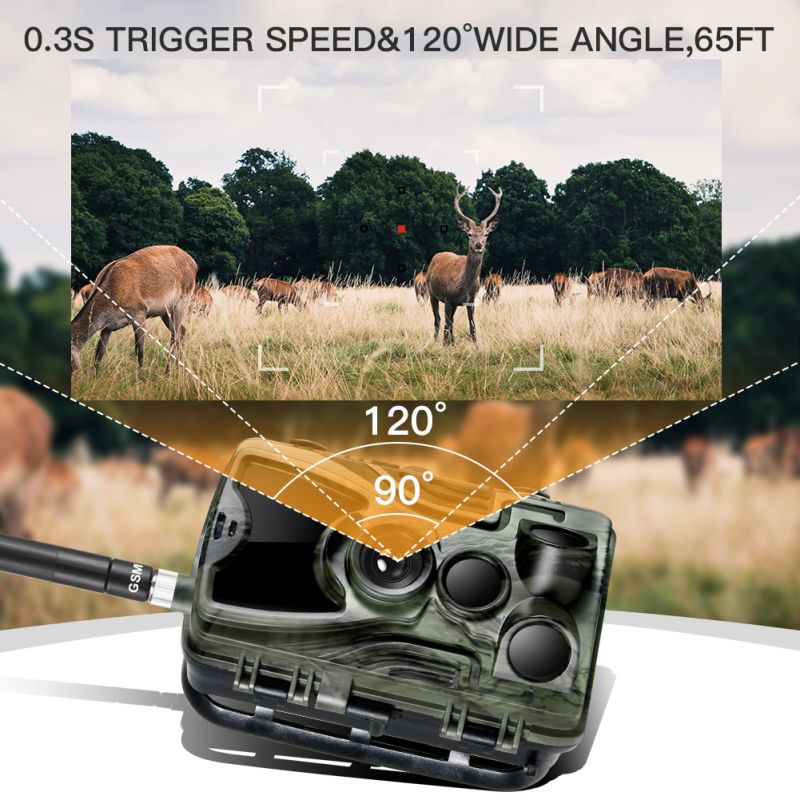 HC801M Trail Wildlife Camera 20MP 1080P Nachtzicht Ideaal voor Wildlife Fotografie Infrarood en 2G MMS verbinding