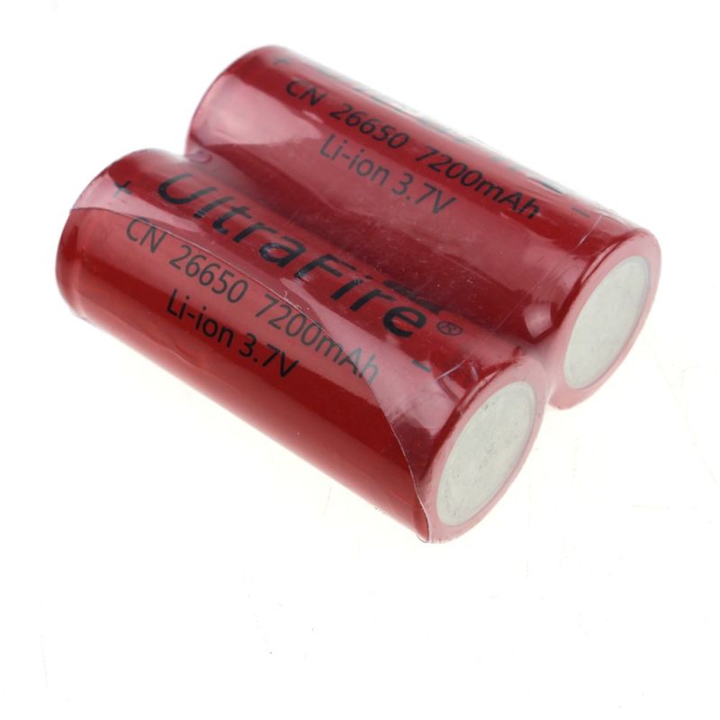 UltraFire CN 26650 3.7V 7200mAh hoge capaciteit oplaadbare li-ion batterij voor gadgets zaklampen en meer