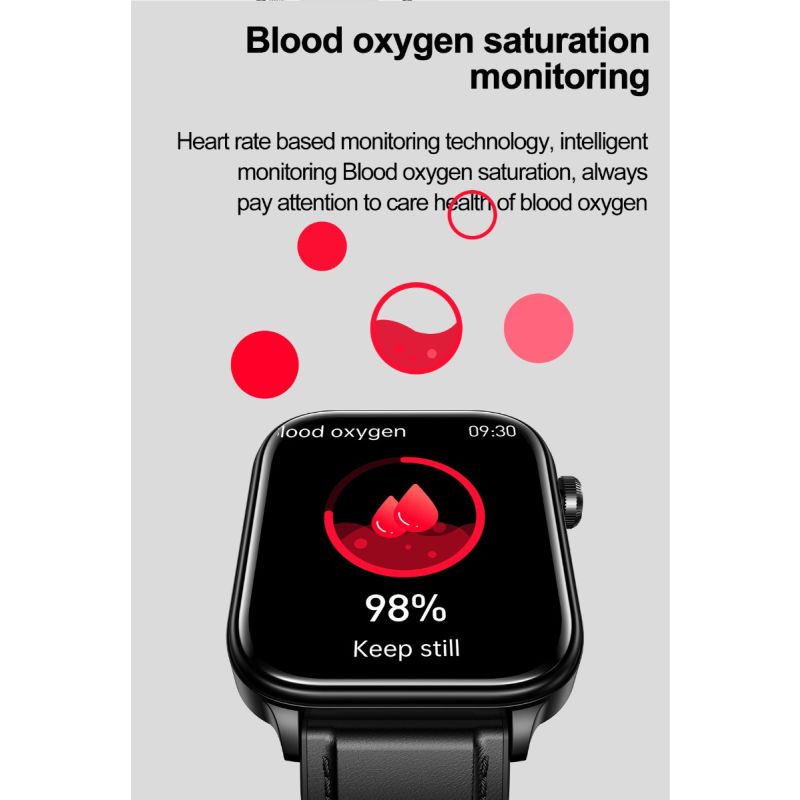 ET570 Smartwatch Bloedglucose ECG Bloeddruk voor Android iOS | H-band Gezondheidspartner IP68