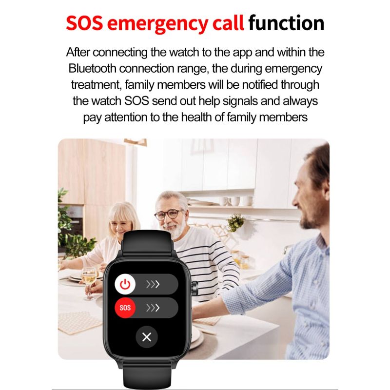 ET570 Smartwatch Bloedglucose ECG Bloeddruk voor Android iOS | H-band Gezondheidspartner IP68
