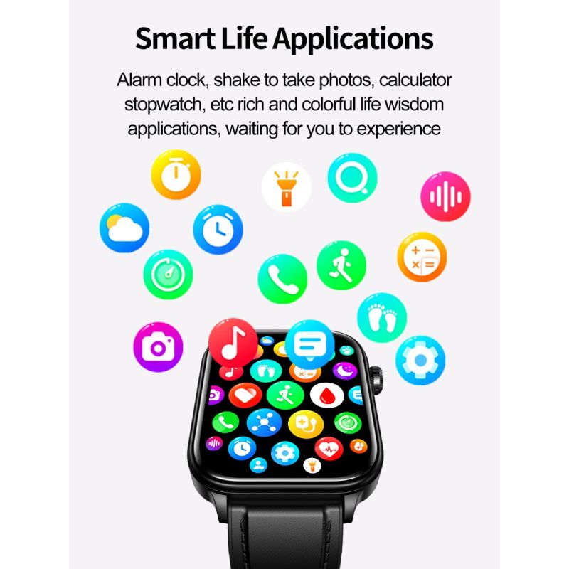 ET570 Smartwatch Bloedglucose ECG Bloeddruk voor Android iOS | H-band Gezondheidspartner IP68