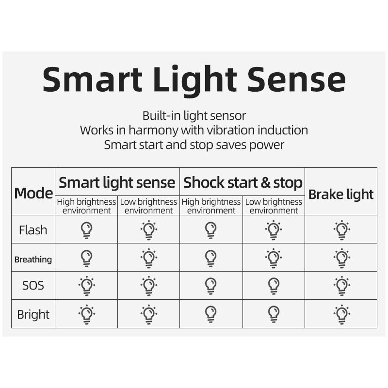 ROCKBROS Q5 Fiets Smart Light met Automatische Remdetectie IPx6 Waterdicht Veiligheid Voor Fietsers