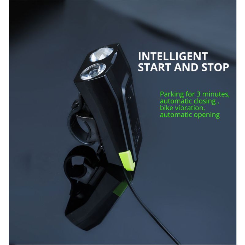 Fietsverlichting 2x T6 2400 Lumen USB oplaadbaar LED zes lichtmodi slimme modus zichtbaarheid fietslicht voorkant