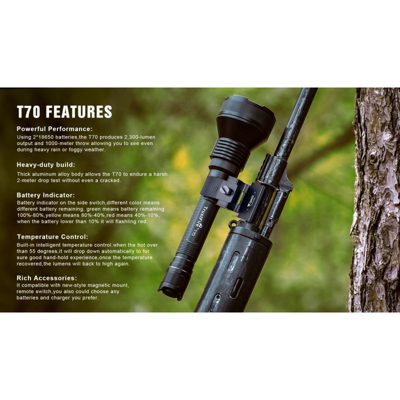 Trustfire T70 Kit XHP35 HI krachtige oplaadbare LED-zaklamp 2300 lumen lange afstandsstraal 1000 meter outdoor avontuur