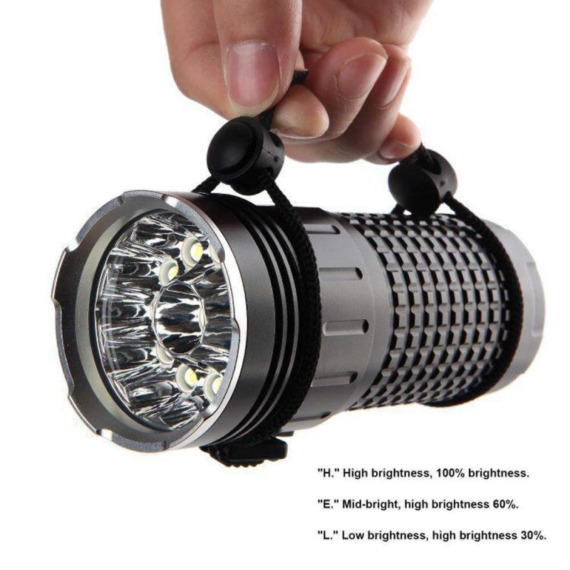 SKY RAY LED zaklamp 15000 lumen oplaadbaar USB Type-C buitenzaklamp robuuste vliegtuig-aluminium 4 modi