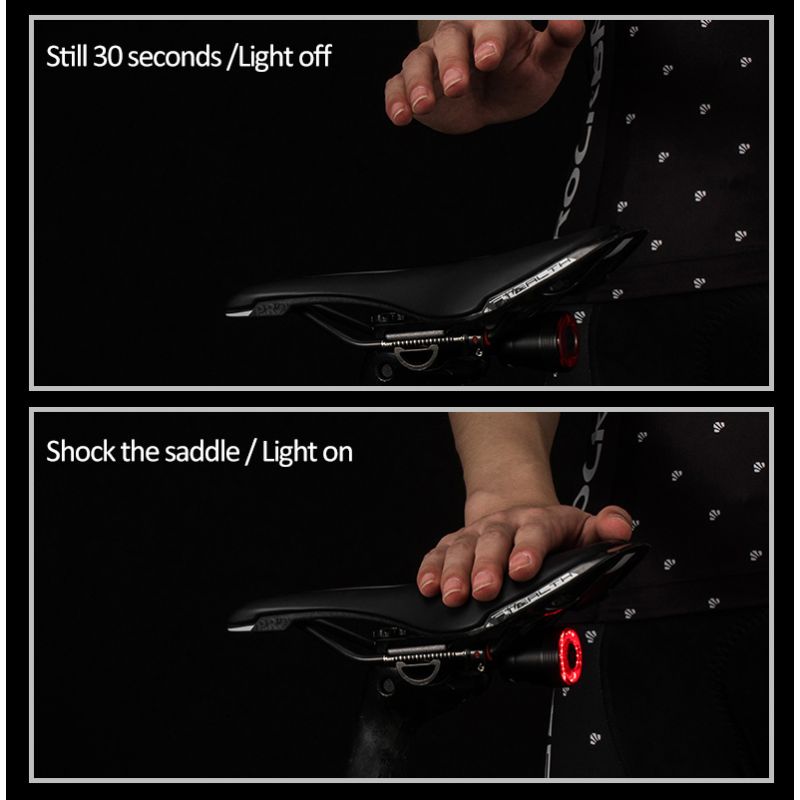 ROCKBROS Q5 Fiets Smart Light met Automatische Remdetectie IPx6 Waterdicht Veiligheid Voor Fietsers