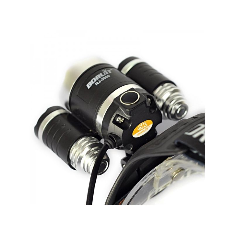 Boruit RJ-3000 LED-koplamp 1000 lumen T6 wit licht waterbestendig avontuurlijke uitrusting jachtkoplamp