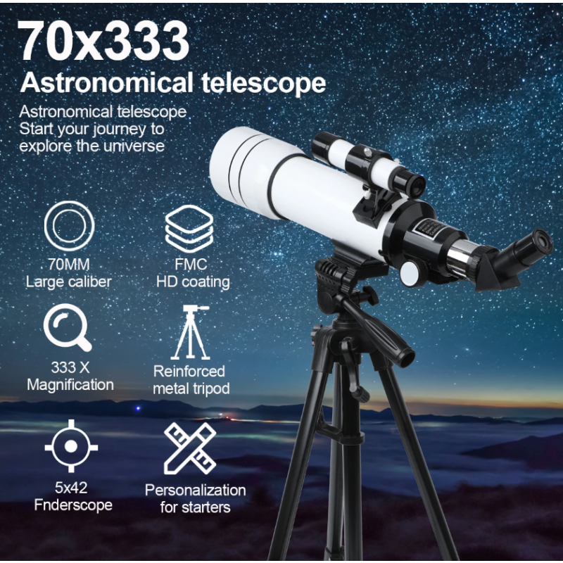 Bossdun 333X professionele astronomische telescoop voor sterrenkijken kindertelescoop en maan observatie
