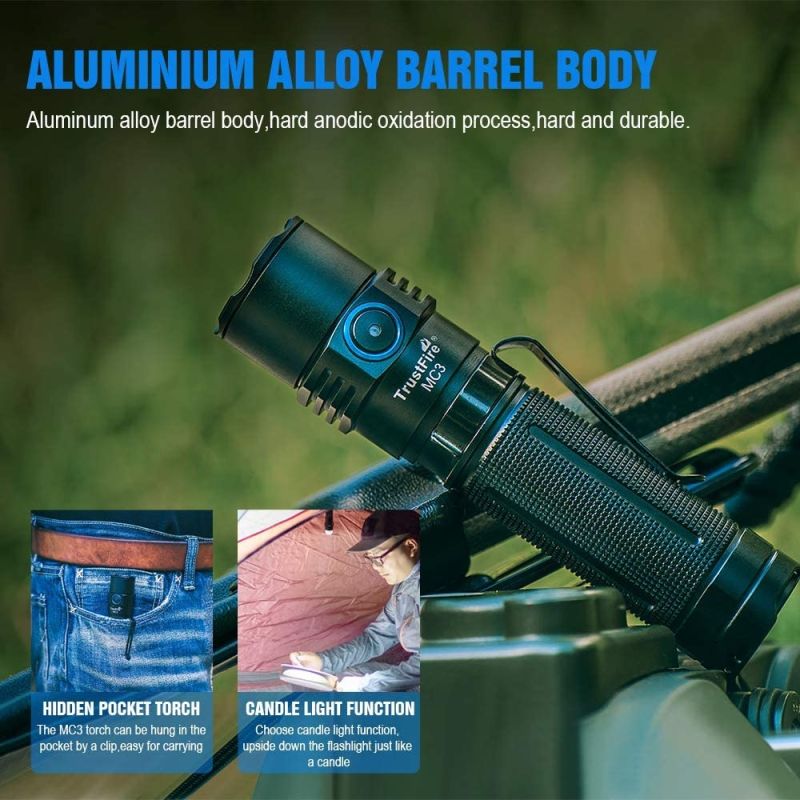TrustFire MC3 XHP50 LED-zaklamp 2500 lumen met USB magnetische oplader krachtige outdoor zaklamp IP68 waterdicht